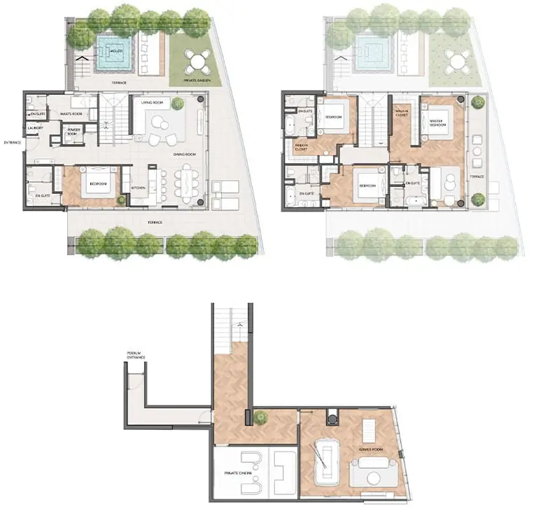 4 Bedrooms Triplex