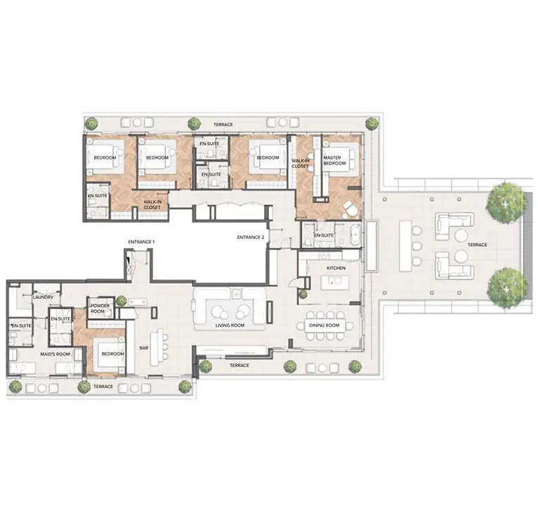 5 Bedrooms Penthouses
